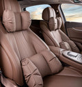 Car Neck Pillow & Lumbar Support for Mazda MX-5 Miata 2019-2023 Ergonomic Breathable Mesh Auto Seat Back Cushion Headrest,Brown-Lumbar Support