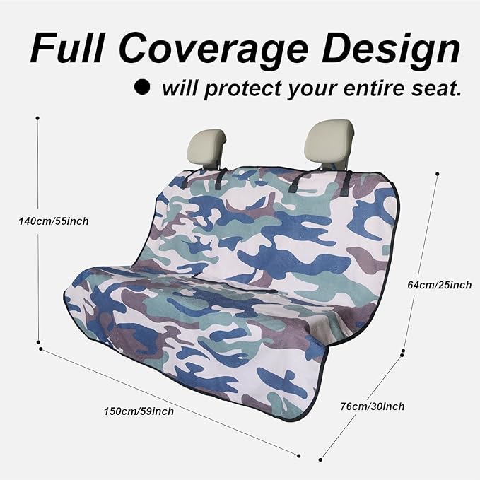 nbnhxnff Sweat Towel Car Seat Cover Protector Rear Seats for Gym Workout, Running, Swimming, Beach and Hiking, Waterproof Universal Seat Cover for Car, Trucks, Van&SUV(Camouflage, 1pcs Rear Seat)