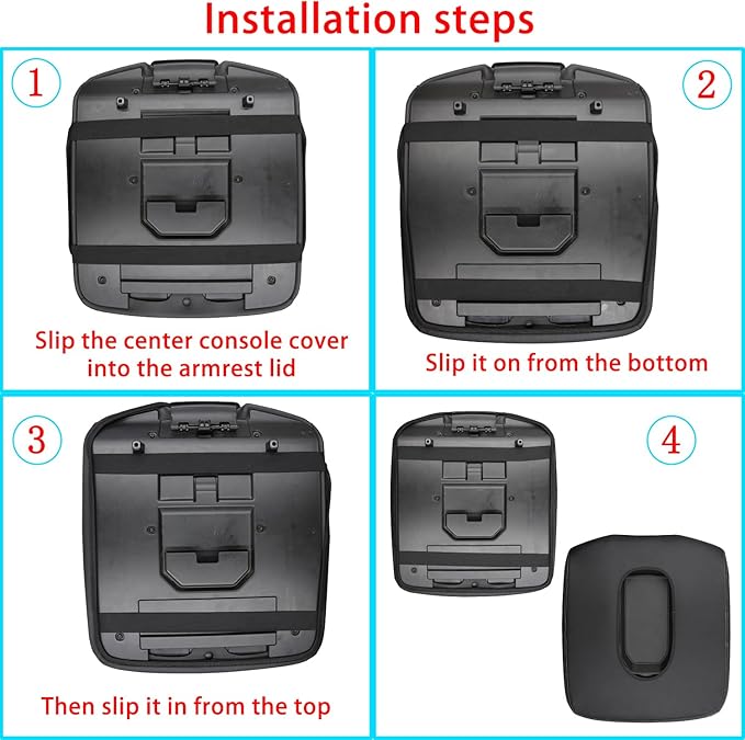 Center Console Armrest Cover for Chevy Silverado/GMC Sierra Accessories 2019-2024 2025 Arm Rest Box Pad Middle Console Lid Cushion Leather Protective Case Only for Jump Seat (Gray Stitches)
