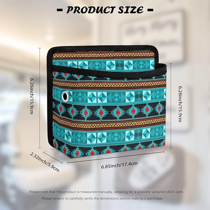 Fashion Aztec Car Seat Side Pocket Organizer Cell Phone Holder Storage Bag Pouch for Wallet Keys Document Auto Console Door Rear Seat Storage Box Automotive Interior Accessories