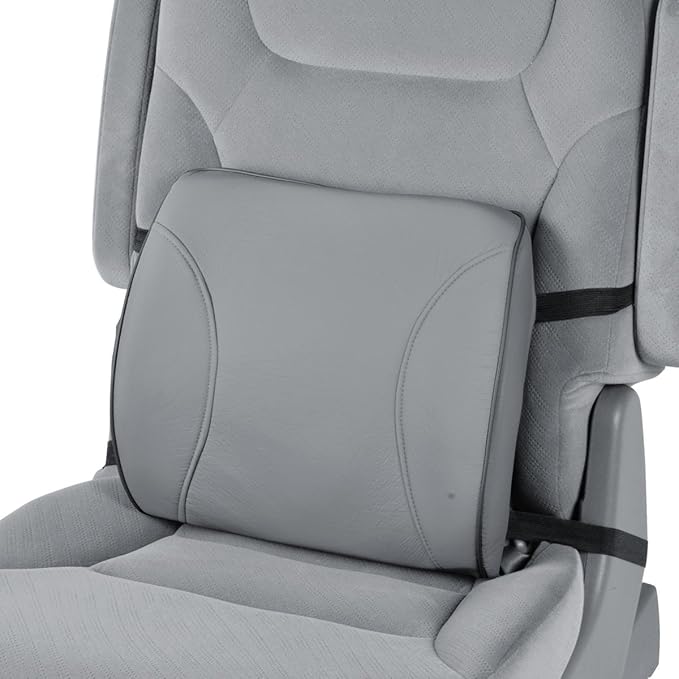 BDK BS-300-GR Durable Foam Lumbar Support 3D Balanced Firmness Cushion-Lower Back Pain Relief-Best for Office Chair, Car Seat, Recliner, Gray