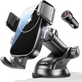 Niweya Wireless Car Charger, [15W Fast Charging] Car Phone Mount with Upgrade Suction, Car Phone Holder Charger for Dashboard Windshield Compatible with iPhone 17/16/15 Pro Max, Galaxy S25/S24 Ultra