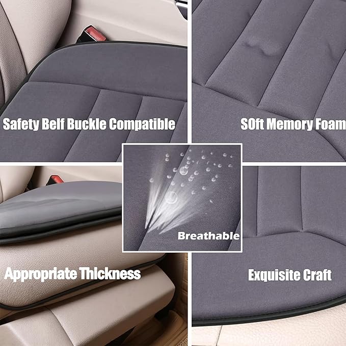 Big Ant Car Seat Cushion Pad Memory Foam Seat Cushion,Pain Relief Memory Foam Cushion Comfort Seat Protector for Car Office Home Use,Drak Gray 1PC