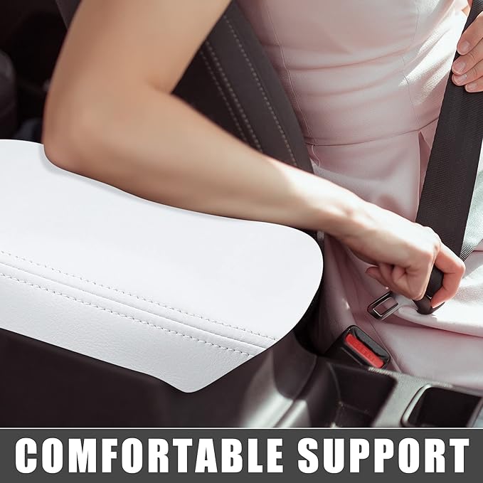 Car Center Console Pad Waterproof Armrest Seat Box Cover White for Hyundai Tucson 2022 2023