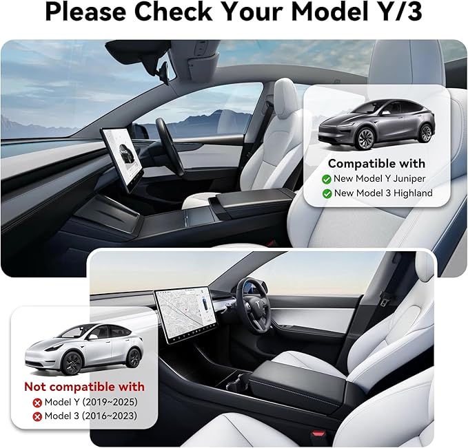 2025 Center Console Sunglasses Holder for Tesla Model Y Juniper & Model 3 Highland, Soft Silicone Armrest Key Card Phone Holder Storage Box for 2025 2026 Model Y Juniper Model 3 Highland Accessories