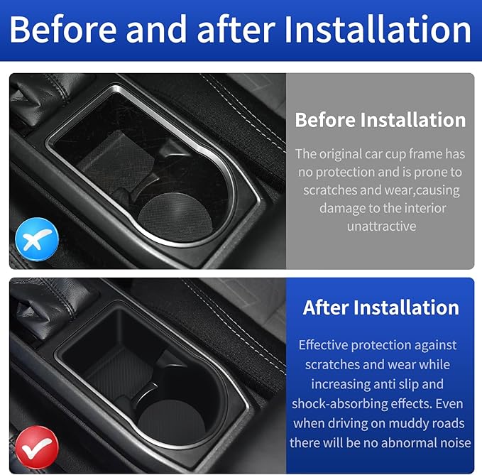 Central Control Gear Water Cup Silicone Case for 2016-2023 Toyota Tacoma Center Console Cup Holder Protector Interior Modification Accessories (Rear Gear Water Cup Mat)