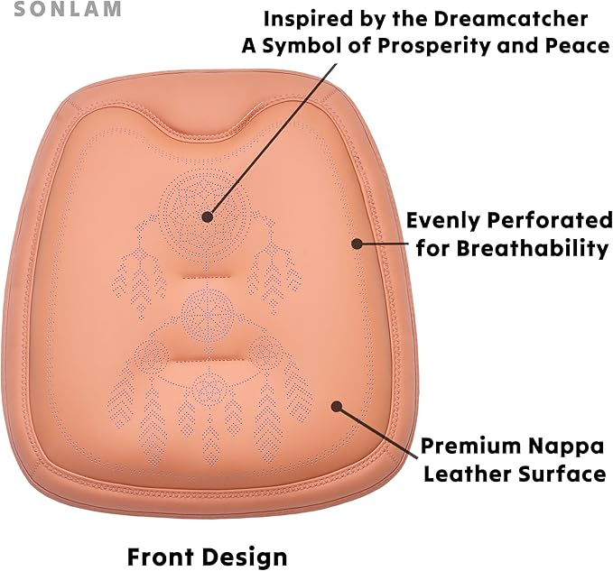 Car Seat Cushion – Dreamcatcher Inspired Design, Symbol of Prosperity & Luck – Premium Ergonomic Support for Hip & Lower Back Pain Relief (Front Seats (Red))