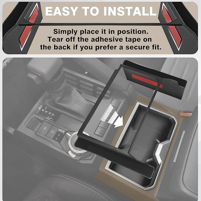 Muslogy Center Console Organizer Compatible with 2024 2025 Toyota Tacoma 4th Gen Accessories Interior Storage Box Insert Tray Phone Pocket(Console Organizer+Hanging Storage +Hidden Box)