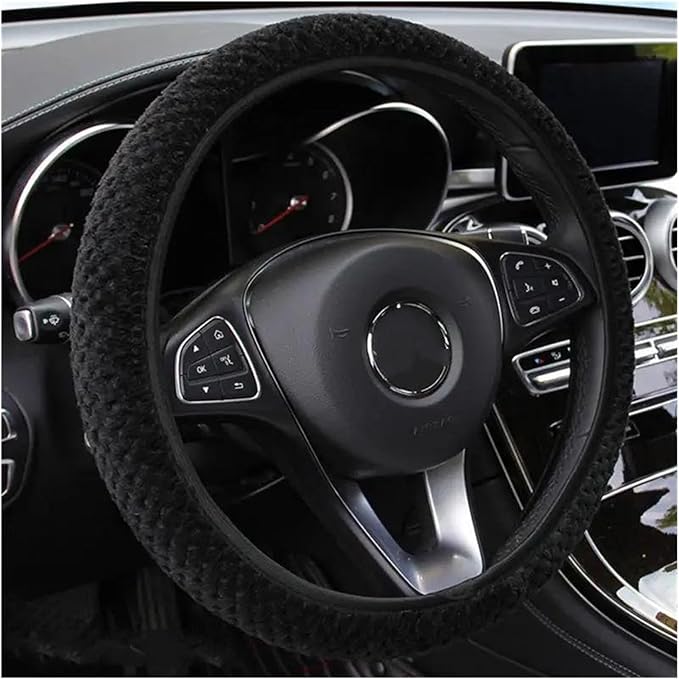 Car Accessories Steering Wheel Cover Non-Slip Fashionable Winter Little Velvet Without Inner Ring Plush Car Wheel Cover (Color : 2)