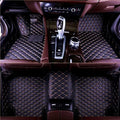 Custom Car Floor Mats for 96% Sedan SUV Sports Car Protection Full Coverage Pads Anti-Slip Leather Floor Lining All Weather Car Floor Mats (Black Gold)
