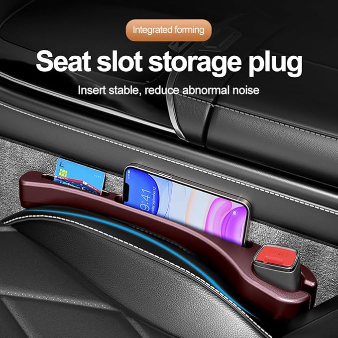 2PCS Car Seat Gap Filler Organizer with Phone Holder,[Upgrade Version] Car Seat Gap Organizer for Prevent Falling,Essential Car Accessories Car Side Seat Gap Filler (Red)