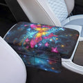 Dreaweet Car Center Console Cover with Pockets Galaxy Butterfly Car Accessories Thick Arm Rest Cover for SUV Truck Sedan Non Slip Comfortable Armrest Cushion Cover Pad
