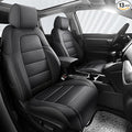 HKZ Fit CRV Car Seat Covers Full Set for Honda CR-V 2017 2018 2019 2020 2021 2022 Touring,EX,Sport,SE&EX-L - Leather (Black)