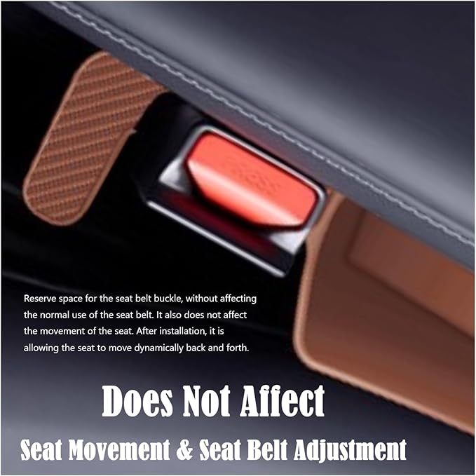 Berylins Seat Gap Storage Box for Your Car,Trucks, Auto Seat Gap Filler Organizer 2 Pack, Fill the Gap Space Between the Console and Side Seats, Universal Car Accessories Gap Storage Organizer, Brown