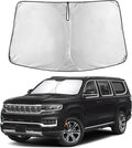 EcoNour Windshield Sunshade for Jeep Grand Wagoneer 2022–2026 | Custom Fit Front Window Sun Shade | Blocks Harmful UV Rays & Reduces Heat | Foldable Sun Visor with Storage Pouch