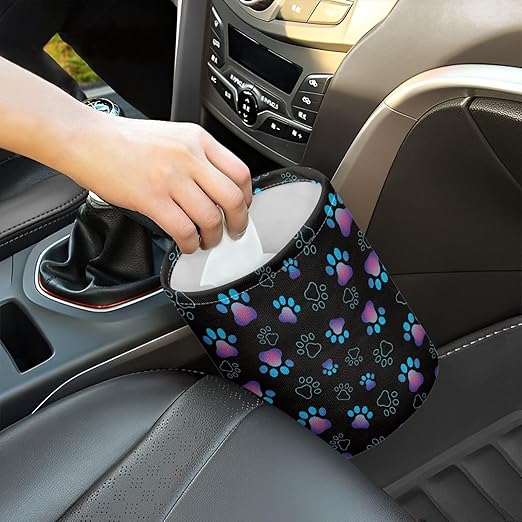 Brosoneto Dog Paw Car Trash Can, Car Trash Bag, Hanging Car Organizer and Storage Bag, Trash Bin Collapsible Universal Fit for Car Accessories, Vehicle, Travelling, Camping Trash Container