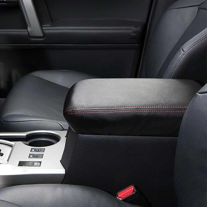 Compatible with Center Console Armrest Cover for Toyota 4Runner 5th Gen 2010-2023 Leather Arm Rest Storage Box Lids Cushion Protector Pad
