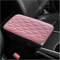 Car Center Console Pad, Waterproof PU Leather Auto Armrest Box Cover, Comfortable Vehicle Arm Rest Protector Cushion Pad for Car SUV, Universal Car Accessories (Pink)