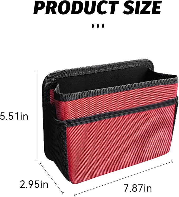 Car Trash Can, Foldable Mini Vehicle Trash Bin Garbage Organizer Holder, Waterproof Hanging Mini Auto Dustbin Accessories Storage Container for Vans, SUVs (red)