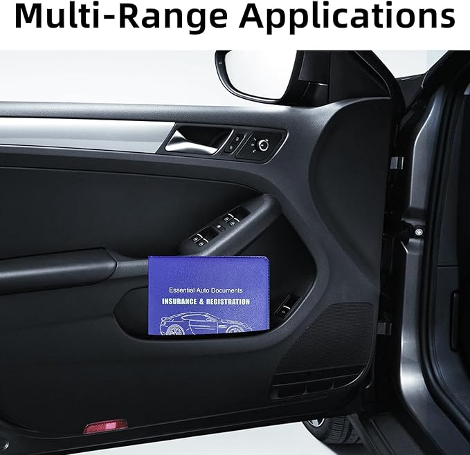 Ziciner Car Registration Insurance Holder, 2Pack Essential Auto Card Document Glove Box Organizer with Touch Fastener, Vehicle Interior Accessories Perfect for Most Car, Truck, SUV (Blue/Big Car)