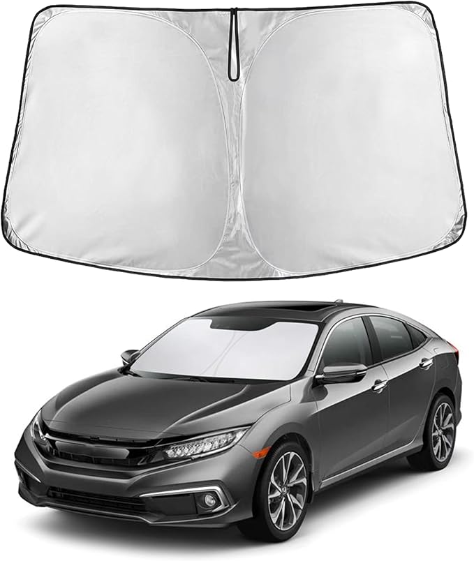 Econour Windshield Sun Shade for Honda Civic 2016-2021 Sunshade Foldable Window Sun Visor Protector Blocks UV Rays Keep Your Car Cooler | Car Protector Accessories