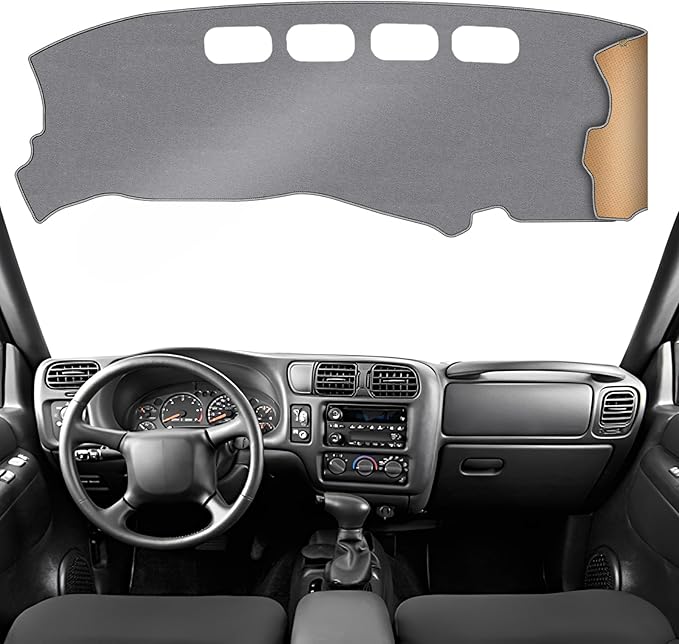 KEYOOG Dashboard Cover Dash Mat Fit for Chevy Blazer 05-98, S10 04-98/ G-MC Jimmy 01-98, Sonoma 04-98 (for Left Hand Drive),Car Dash Board Mat Anti-Glare Carpet,Non-Slip Pad (Grey)