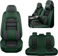 AREKA 5 Car Seat Covers for Subaru Crosstrek 2016-2026 Breathable Leather,Waterproof Car Seat Protectors with Comfort Headrest Pillows,Automotive Vehicle Cushion with Storage Pockets (Luxury,Green)