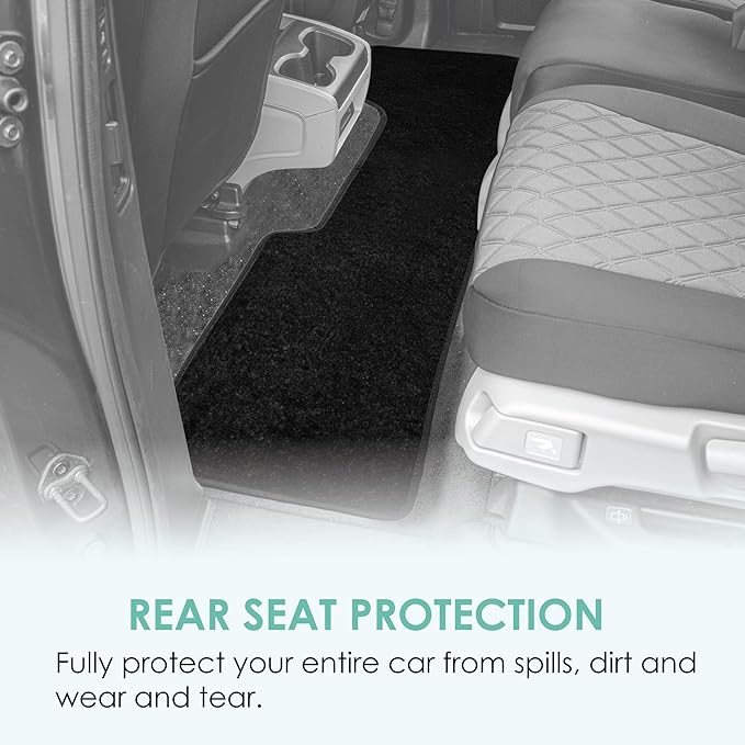FFH Group Automotive Floor Mats - Carpet Floor Mats for Cars, SUVs & Trucks, 3 Rows Full Set, Universal Fit, Black