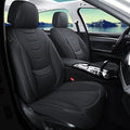Car Seat Covers for Full Set – Waterproof & Breathable Faux Nappa Leather, 360° Wrap Design, Airbag Compatible, Lumbar Support, Perfect for Drivers With Back Pain From Sitting Too Long – Black