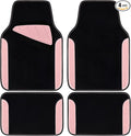 CAR PASS Waterproof Universal Fit Car Floor Mats, Car Mats Fit for SUV,Vans,sedans, Trucks,Set of 4pcs Car Carpet with Driver Heel Pad (Light Pink)