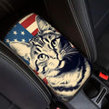 Car Center Console Pad, Universal Waterproof Car Armrest Seat Box Cover, Car Interior Accessories for Most Vehicle SUV Truck Vintage American Flag Cat Car Armrest Pad