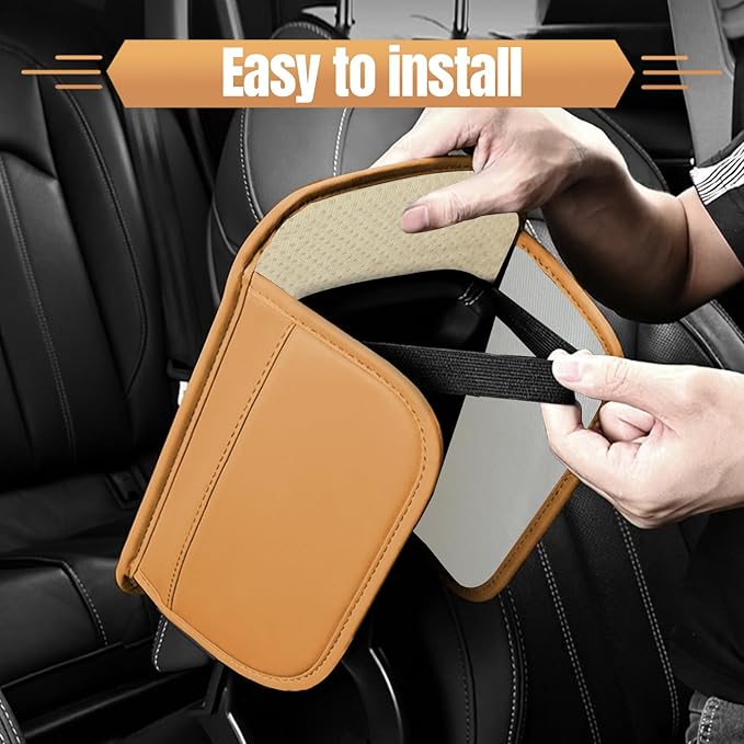 wuyaoyao Bling Car Center Console Cover, 11.81"×7.87" Leather Auto Arm Rest Cover Protector with 2 Storage Bags, Vehicle Crystal Rhinestone Armrest Cushion Pad, Interior Car Accessories (Yellow)