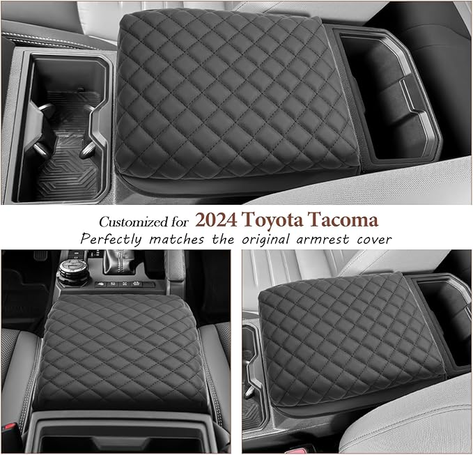 SKTU 2024 2025 2026 Tacoma Center Console Cover for 2024 2025 2026 Toyota Tacoma Armrest Cover Toyota Tacoma 2024 2025 2026 Accessories Center Console Soft Cushion with Pockets