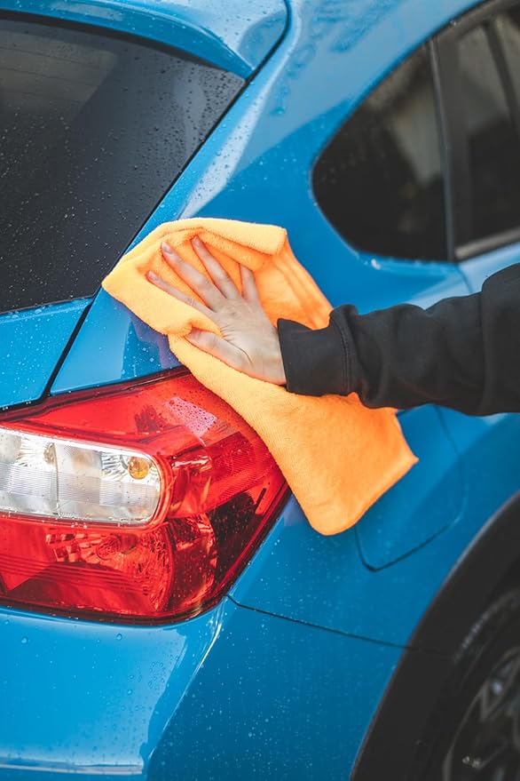 The Rag Company - Car Wash Towel - Professional Microfiber Auto Detailing and Drying Towels, Lint-Free, Streak-Free, Great for General Cleaning, 320gsm, 16in x 27in, Orange (Wholesale Case of 125)