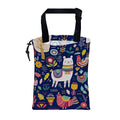KXWQTRDD Car Garbage Bag Colorful Llama Flowers and Birds Hanging Canvas Car Trash Bag Waterproof Drawstring Car Back Seat Organizer for Car Back Front Seat Console with Adjustable Buckle