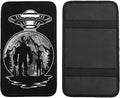 UFO Alien and Bigfoot Moon Car Armrest Pads Auto Seat Handrail Box Decoration Cushion Fit for Most Vehicles Accessories, Universal Car Center Console Cover Pad Protector Funny Design