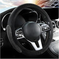 Elastic Stretch Car Steering Wheel Cover, Breathable No Inner Ring Vehicle Steering Wheel Protector, 15 Inch Ice Silk Anti Slip Automotive Accessories, Universal Fit (Black)