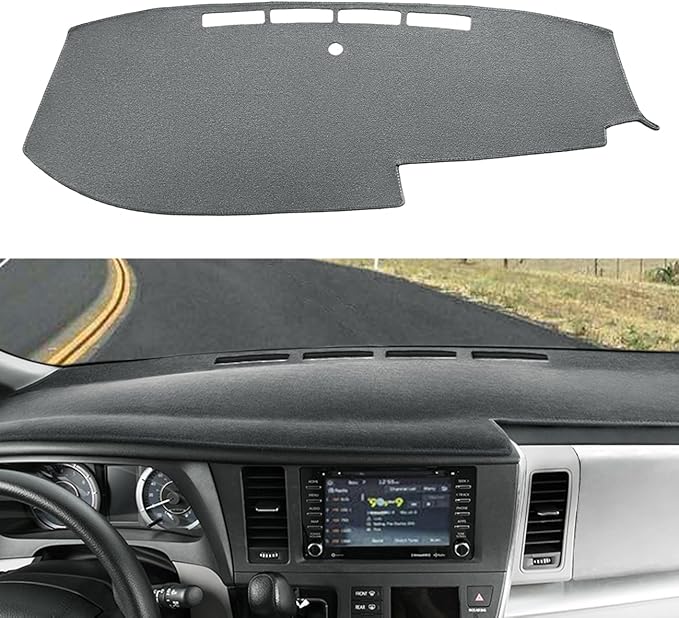 Dash Cover Mat Custom Fit for Toyota Sienna 2015-2020, Dashboard Cover Pad Carpet Protector (Darkgray) F151