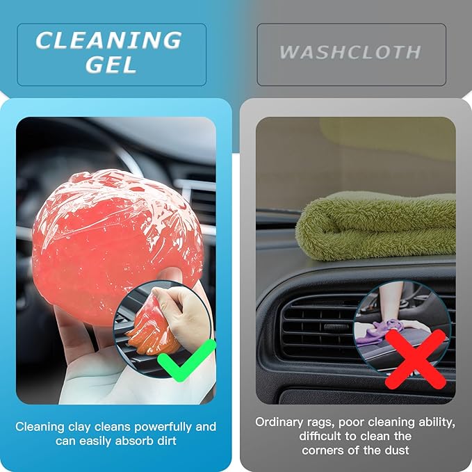 Car Cleaning Gel,Reusable Car Cleaning Putty for Interior Detailing, Car Cleaning Supplies, Auto Detailing Tools, Car Slime for Dust Removal, Car Accessories Interior, Car Cleaning Kit(Orange, 2.0 OZ)