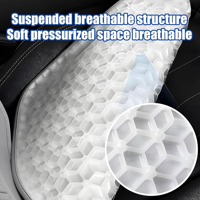 Gel Car Seat Cushion, Non-Slip & Comfortable Automotive Chair Protector Pad for Driving, Breathable Vehicle Interior Mat Cover Accessories, Universal for SUV Sedan Truck (Blue)