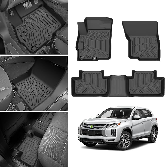 Cartist Floor Mats for Mitsubishi Outlander Sport 2011-2024 (Only Fit for 5 Seats) All Weather Floor Mat for Outlander Sport Accessories Heavy Duty TPE Carpet Protection