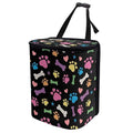 Colorful Dog Paw Print Car Trash Can Leak Proof Vehicle Trash Can for SUV Truck Van Easy to Install Automotive Garbage Cans Fashion Interior Accessories Universal Fit Most Cars SUV