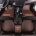 MELKEN Custom Fit Leather Car Floor Mats for 95% of Cars Full Coverage Floor Liners Car Mats (Coffee)