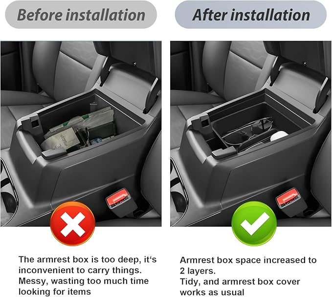 SKTU 2-Pack for 2023-2025 2026 Chevy Colorado/GMC Canyon Center Console Organizer for 2023-2026 Chevy Colorado/GMC Canyon Console Tray 2023 2024 2025 2026 Colorado Canyon Accessories Double Layers