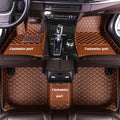 MELKEN Custom Fit Leather Car Floor Mats for 95% of Cars Full Coverage Floor Liners Car Mats (Brown)