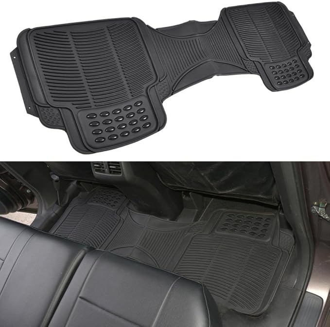 Motor Trend Premium All Weather Rubber Floor Mats for Cars SUV Trucks, Heavy Duty Universal Fit Trim to Fit Protection Floors Liners Full Set (2 Front Mats, 1 Rear Floor Mat, 1 Trunk Cargo Liner) s