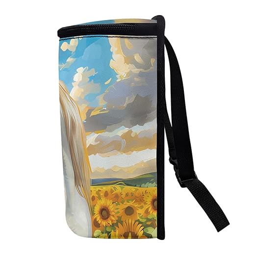 Rustic Style Collie Horse Car Garbage Container, Artistic Vehicle Trash Bin for Animal Lovers Leak-Proof Zipper Design for Back Seat