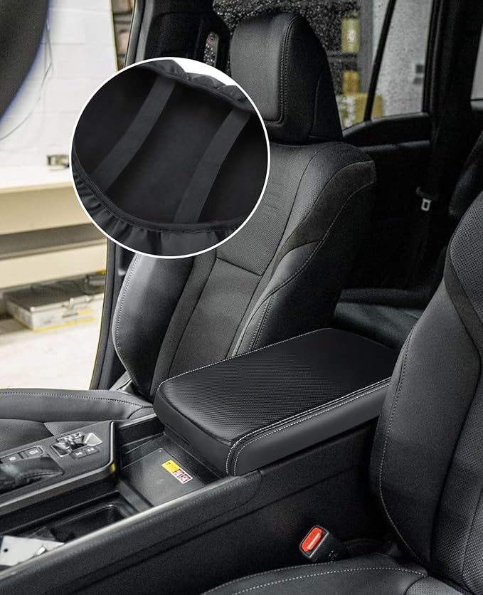 INTGET Center Console Cover for 2024 2025 2026 Lexus GX 550 Accessories Carbon Fiber Middle Arm Rest Cover for Lexus GX550 Accessories 2024 2025 2026 (Carbon Fiber with Thin Pad)