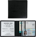 Car Registration and Insurance Holder, Waterproof Auto Glove Box Document Organizer with Magnetic Closure, Leather Car Document Wallet Case for ID Cards Driver License Paperwork (Black)