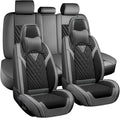 for Kia Sportage Car Seat Covers Full Set,Leather Seat Covers for Car,Lumbar Muscle Pain Healing Function,Waterproof Automobile Seat Protector with Lumbar Support(Ash Black with Pillow)
